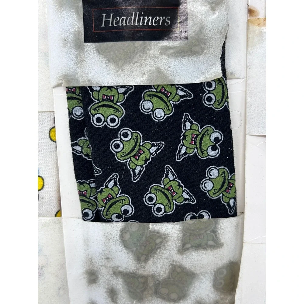 Vintage Headliners Hair Bands‎ Lot 3 Frog Flower Print Stretch Deadstock